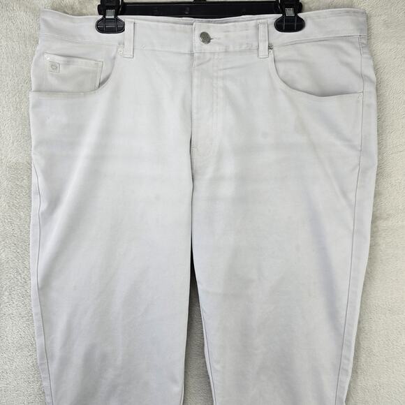Peter Millar Pants Men’s 36x32 (Fits 38x31) Gray Golf 5 Pocket Stretch Chinos - Picture 2 of 16